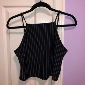 Zara navy pin striped tank top